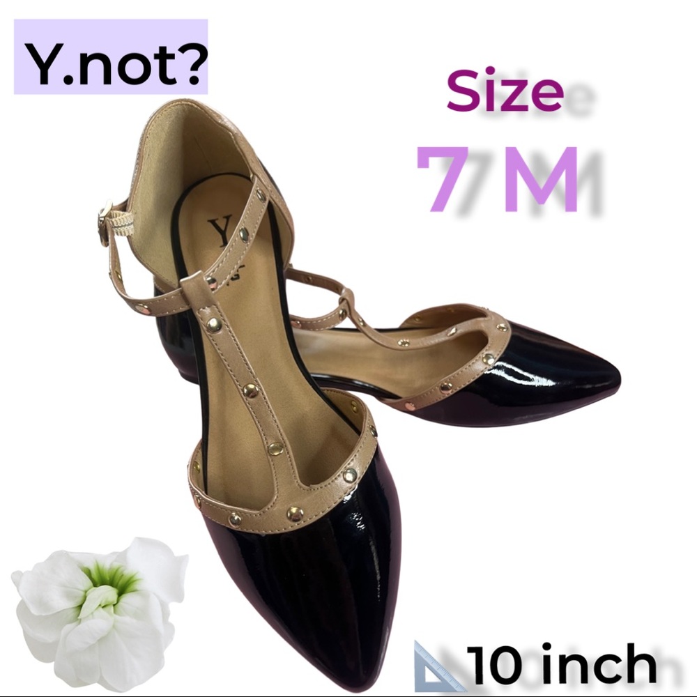 NEW WOMEN Y.not? BLACK FLATS SIZE 7M Measure 📐 10 Inch MSRP $59